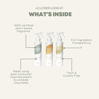 Grow Fragrance 100% Plant-Based Air Freshener Spray | Freshen Fabric & Rooms | Golden Grove, Woodland Sage, Blondewood Scents | Made with Natural Essential Oils - Variety 3 Pack, 5 oz each