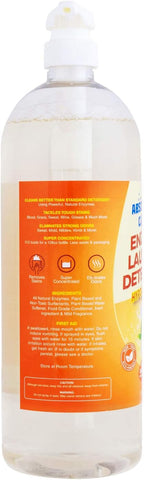 Amazing Natural Based Laundry Detergent Liquid (128 Loads) - Powerful Natural Enzymes - USA Made (32oz Bottle)