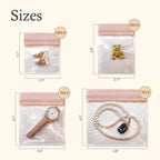 EVA Anti Tarnish Jewelry Bags Storage, Small Clear Plastic Jewelry Pouches Organizer for Gold Silver Ring Earing Chain Bracelet, Jelly-Like Softness, No Yellowing, No Odors, 30 PCS Mixed Sizes