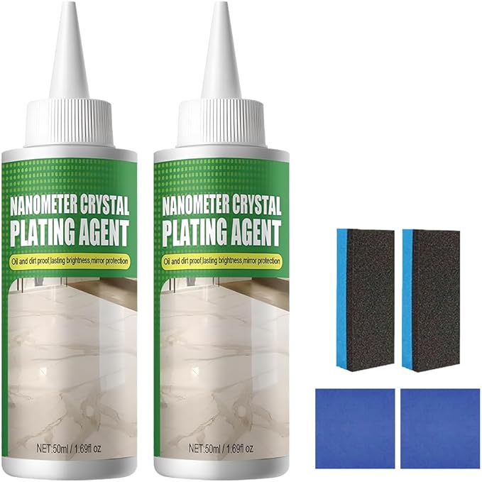 2026 New Nano Crystal Coating Agent For Tile & Furniture, Granite Countertop Cleaner and Sealer with Protection, Quartz Marble Stone Polish Cleaner for Permanent Hold & Shine Effect Fast Drying (2Pcs)