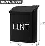 Calindiana Modern Farmhouse Metal Magnetic Lint Bin for Laundry Room Decor and Accessories with Lid and Laundry Room Organization and Storage Wall Mount Space Saving Washer and Dryer Trash Can (BLACK)