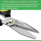Stedi Scissors Heavy Duty 8-Inch,Multipurpose Scissors,Sharp Stainless Steel Shears with Serrated Edge & Protective Cover,Non-Slip Handle,Easy Cutting Cardboard, Carpet,Leather, Fabric, Wires, Yellow