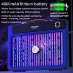 Portable Mosquito Killer Lamp with 4000mAh Rechargeable Battery, Indoor and Outdoor Use, Silent Bug Zapper, Cordless Electric Mosquito Trap for Camping, Home, and Travel (Pearl White)
