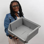 Plastic Containers for Organizing and Storage Bins for Closet, Kitchen, Office, Garage or Pantry Organization, Stackable Bins, Extra Large (14.8" x 16.5" x 7"), 4-Pack, Black