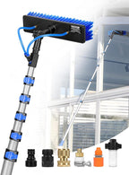 VEVOR Water Fed Pole Kit, 36FT Solar Panel Cleaning Pole with Extendable Handle, 180° Rotatable Brush Head & 65.6FT Hose, Household & Outdoor Window Cleaner Tool for Caravan Solar Panel Deck