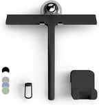 GÜTEWERK Shower Squeegee for Glass Doors, Silicone Window Squeegee, Bathroom and Glass Cleaning - Black - 9 Inch