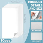 10 Pcs Bathtub Hole Patch Siding Wall Repair Kit Waterproof Patch Holes Blemishes Tools Self Adhesive White Tape for Cracked Pool Liner Roof Skylight and Vinyl Skirting(White)