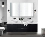 Krugg Medicine Cabinet | Recess or Surface Mount | Blum Hinge 170 Degree Soft Close| (60"x36")