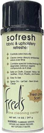 Sofresh Fabric and Upholstery Refresher - Odor Eliminator by Fred's Fine Cleaning Center, Fabric Freshener for Couch, Carpet, Rugs, 14 Ounce Natural Scent Restore Freshness Instantly.