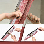 Multi-Purpose 12 inch Window Squeegee with 6.7inch-49.4inch Adjustable Aluminum Pole, Highly Absorbent Microfiber Window Scrubber for Window Cleaning,Car Cleaning.
