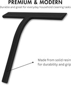 9 inch Squeegee Set with Over Wall Hanger, Suction Cup, and Hook, Glass Cleaning Squeegee for Shower Doors, Windows, Glass Doors, Bathrooms, Mirrors, Car Windshield - Matte Black