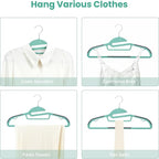 Heavy Duty Plastic Hangers 50 Pack with Non-Slip Design,0.2 Inches Thick,360°Swivel Hook Space Saving Organizer for Bedroom Closet,Shirts,Pants,Strong Enough for Coat(Dusty Blue- S Shaped)