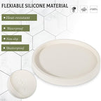 Silicone Bathroom Tray Round Vanity Tray Decorative Soap Holder Kitchen Countertop Organizer Coffee Table Decor for Candle, Perfume, Plant, 12 Inch, Beige