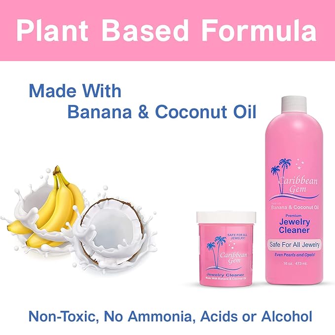 Jewelry Cleaner 16oz & 8oz, Basket, Brush, Polishing Cream & Polishing Cloth - Jewelry Cleaning Kit for All Gold, Silver, Diamonds, Rings, Necklaces, Gems, Precious Stones & Metals