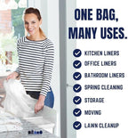 Plasticplace 32-33 Gallon Trash Bags │ 0.7 Mil │ White Garbage Can Liners │ 33” x 39” (150 Count)