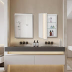 Bathroom Medicine Cabinet with Beveled Edge Mirrored Door 30 x 26 inch, Recessed or Surface Mount, with Adjustable Glass Shelves