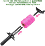 IMAGE 6 Roll Mason Line String Line - #18 Braided Nylon String - 500 Ft Length - Nylon with Reloadable Line Reel Twine for Gardening Or Masonry Tools, Perfect Construction String (Pink)