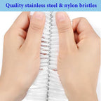Long Bottle Brush, 17 in Bendable Cleaner Brushes for Cleaning Neck Beer Bottles, Wine, Baby Bottles, Water Bottles, Tumblers, Flask, Bird Feeder, Vase, Pipes and Brewing Supplies Black + White/2Pack