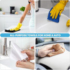 AIDEA Microfiber Cleaning Cloth 330 Sheets 6 Roll, Microfiber Towels for Cars, Shop Rags Washable, Cleaning Rags Reusable Paper Towels for Automotive, House, Cleaning Supplies 11×9" Dark Blue