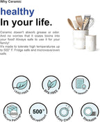 LE TAUCI Utensil Holder for Kitchen Counter - 6.9"+5.3" Ceramic Kitchen Utensil Holder Set of 2, Large Cooking Utensil Crock & Organizer for Spatula, Spoon - Embossed Kitchen Decor, White,Bee