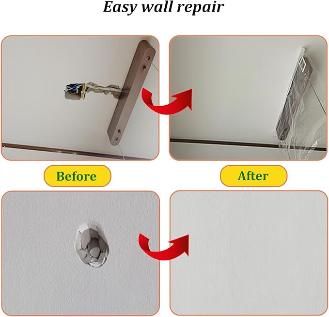 3 Pieces 7.87 Inch Wall Patch Repair, Drywall Repair Patch Self Adhesive Drywall Patch and Fiberglass Repair Kit, Heavy Duty Dry Wall Hole Repair Patch for Drywall Plasterboard (20 * 20 cm)