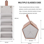 Kenpal Sunglasses Storage Organizer Holder Foldable Travel Case with 5 Slot Compartments for Multiple Glasses