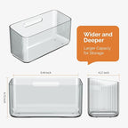 MaraFansie 4 Pack Over Cabinet Organizer Storage Lid Organizer Caddy Space Saver No Drilling Adhesive Hook Over Door Organizer, Clear Gray