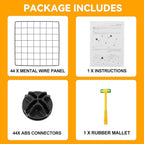 HUBSON Wire Cube Storage Organizer, Book/Toy/Craft/Potted Plants and petCloset Organizers and Storage Shelves, 12-Cube Freely Combinable Metal Grids Storage Shelf,Black Iron