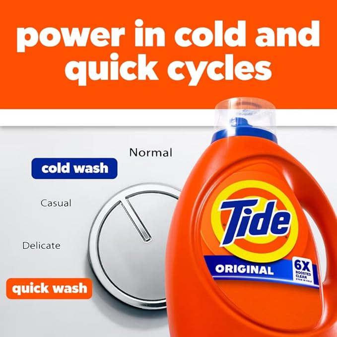 Tide Laundry Detergent Liquid, Original Scent, 80 Loads, 105 FL OZ, Works on 100% of Common Stains, Laundry Soap, Liquid Laundry Detergent