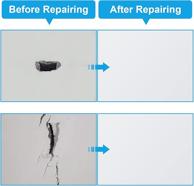 Drywall Repair Kit 12 Pieces Aluminum Wall Repair Patch Kit, 2/4/6/8 inch Self Adhesive Aluminum Wall Patch Kit, Drywall Repair Tools Kit for Ceilings Drywall Plasterboard