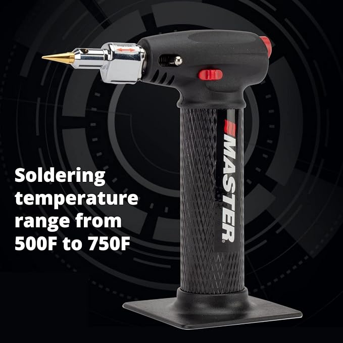 Master Appliance MT-80K Butane Micro Torch Kit [Butane Torch, Flameless Heat Tool, Soldering Iron & Hot Knife] Hand Held, Refillable with Butane Fuel, Adjustable Flame, Case with Attachments