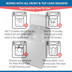 Citrus Washer Cleaner Tablets 12 Count – Septic Safe Washing Machine Cleaner & Odor Eliminator – Deep Cleaning Descaler for HE Front & Top Load Washers – Laundry Tub & Drum Cleaner