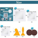 4" 6" 8" (Two of Each) Wall Repair Patch, Plasterboard Patch, Safe Mend Plaster Repair Kit, Safemend Drywall Repair Adhesive, Filler for Walls Ceiling Hole, Self Adhesive Aluminum Mesh Wall Repair