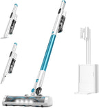 Self Clean and Empty Cordless Vacuum Cleaner with 2.5L Dust Base, Powerful Suction Handheld Vacuum, Auto Empty System, HEPA Filtration, Stick Vacuum for Pet Hair, Hardwood and Carpet, Blue