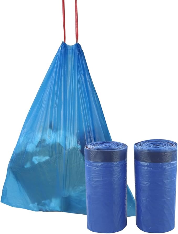 Fiaze Drawstring Trash Bags, 6 Gallon, 200 Counts (Blue)