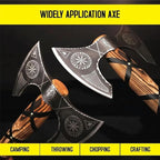 Viking Axe of Ragnar Lothbrok Norse Hunting Axes Sharp Blade Hunting Axe, High Carbon Steel Blade with Rose Wood Handle Camping Axes Viking Hatchet Gift for Dad (Double Head Axe)