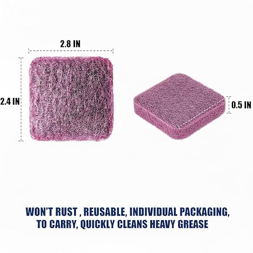 60-Pack Red Stainless Steel Soap Pads | Bulk Reusable Steel Wool Pads for Heavy-Duty Cleaning | Scouring Pads Kitchen Scrubber