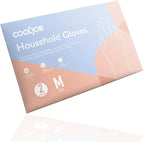 COOLJOB 2 Pairs Thickened Rubber Gloves with Cotton Lining & Non-slip Grip, Colorful Household Long Lasting Dishwashing Gloves for Kitchen & Bathroom Cleaning, Orange & Blue, Medium