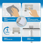 Shower Squeegee with Long Handle and Adhesive Hook. for Glass Doors, Tile Walls, Mirrors and Windows. Telescoping Squeegee for Cleaning. Bathroom Stainless Steel Squeegee, 10inch Wide, Chrome – 1pk