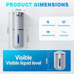 Automatic Liquid Soap Dispenser,380ml Wall Mount Touchless 4 Gear Adjustable Electric Liquid Soap Dispenser,USB Rechargeable with Sensor for Bathroom,Kitchen,Office