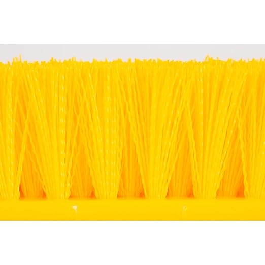 SPARTA Multi-Level Tile Scrub Brush 12" Wide Brush Head, Heavy-Duty Tile Cleaning Brush with End Bristles for Commercial Tiles, Tubs and Floor, Plastic, 12 Inches, Yellow, (Pack of 12)