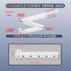 Clothes Drying Rack, Laundry Drying Rack Wall Mount for Bathroom, Retractable and Foldable Clothes Hanging Rack for Indoor, Space Saver for Laundry Room, Balcony, Closet, Bedroom(3-Fold),White