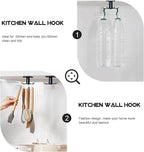 DOITOOL Wall-Mounted Kitchen Utensil Hooks Set, 2pcs Punch-Free Wall Organizer Hooks in Black and Gray White, Space-Saving Hanging Rack for Spatulas and Spoons, Kitchen Storage Solution