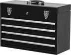 Tool Chest Cabinet, Large Capacity Metal Tool Box with Wheels and Cylinder Locking, Roll Around Storage Organizer Tool Cart for Garage, Redtool cabinets on Wheels (Black, 4-Drawer)