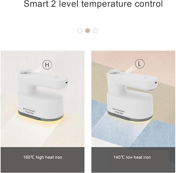 Travel Steamer for Clothes, Cordless Rechargeable Portable Mini Steam Iron with 2 Temperature Settings, Mini Ironing Machine Handheld Steam Iron for Home Business Trip Travel