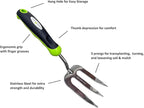 Garden Guru Stainless Steel Hand Weeder Fork Tool – Rust Resistant Stainless Steel – Ergonomic Handle – Great for Planting, Spreading Mulch, Weeding, Loosening & Transplanting Soil (4 Pack)