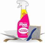 The Pink Stuff Fruity Scent Multi-Purpose Cleaner Spray 25.4 oz Bundle with Microfiber Cloth + Scrub Brush - Natural Cleaner for All Surfaces - Tackles Tough Stains - (3 Items)