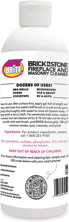 Quick ‘n Brite Fireplace Cleaning Kit – Includes 24oz Fireplace Glass Cleaner, 16 oz Gel Fireplace Cleaner, Scrub Brush, Sponge and Microfiber Towel