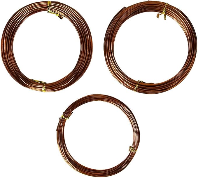 Quality Bronze Long Lasting Bonsai Training Wire Set of 3 Sizes - 1.0mm, 1.5mm, 2.0mm, Corrosion and Rust Resistant (32 Feet Each Size)