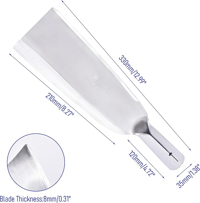 1pce 330mm/12.99in Stainless Steel Billhook Brush Clearing Sickle for Grass,Weeding Tools for Garden,Curved Sawtooth Sickle,Machete Axe for Cutting Trees,Steel Blade Knife in Hand